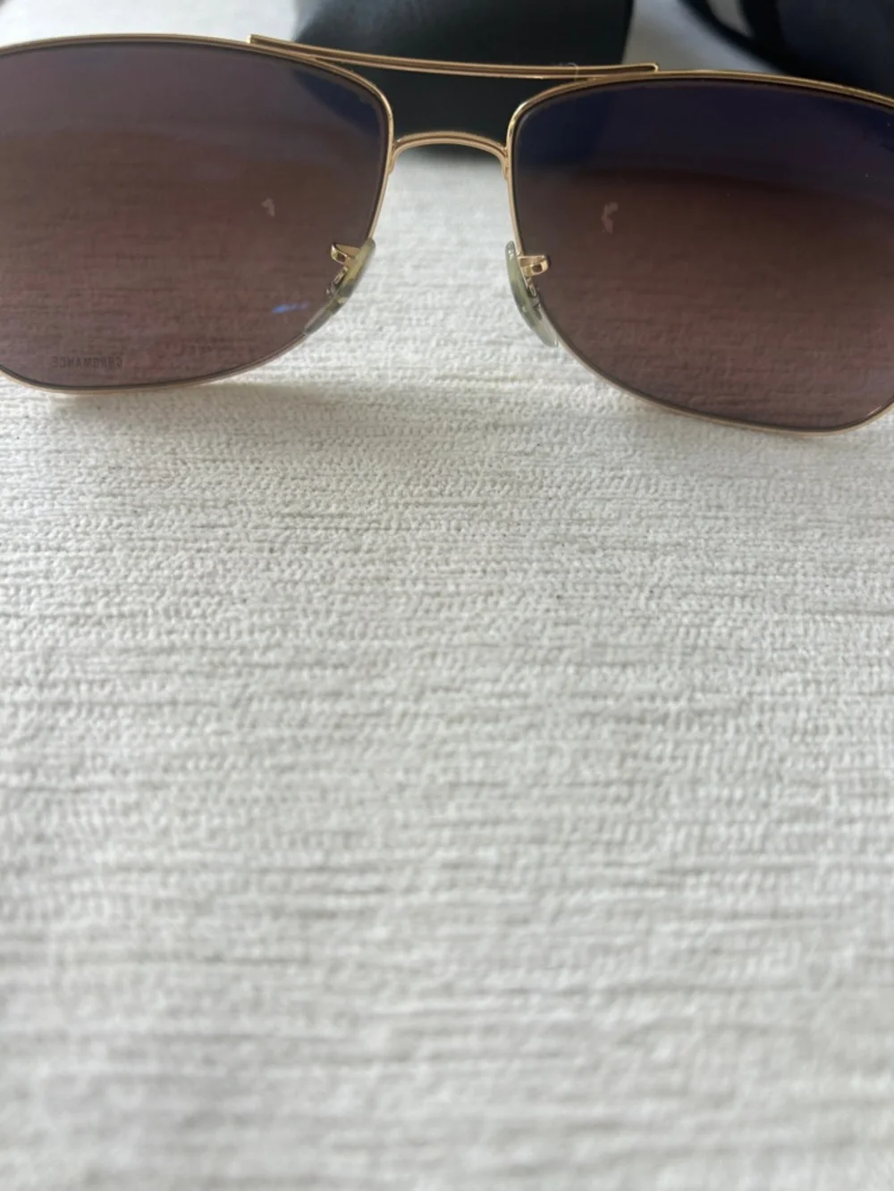 Ray-Ban Unisex RB3543 Chromance Aviator sunglasses in a gold metal frame